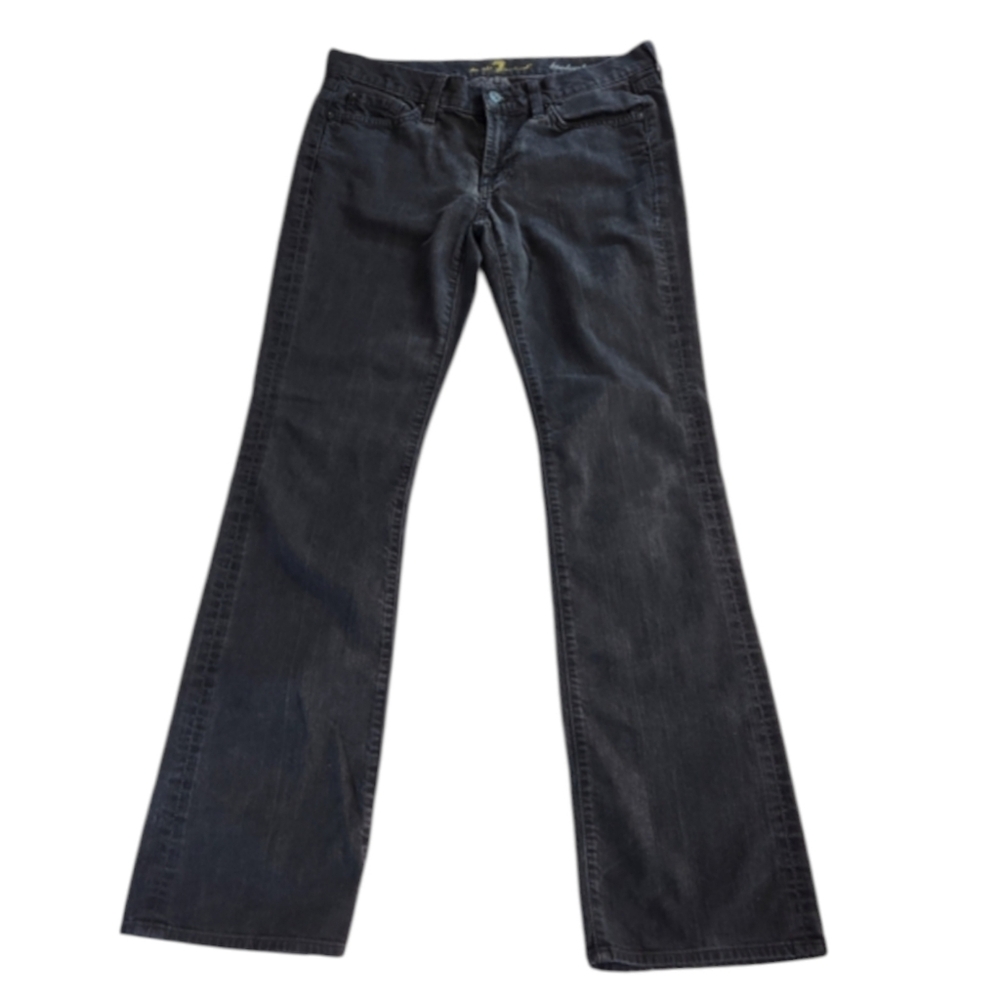 7 For All Mankind Black Bootcut Jeans | Size 30 | 33" Waist | Stretch Denim